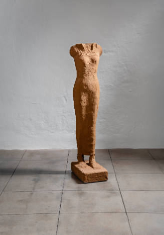 Patrick Mehaffy, Desert Song #2, 1988, plaster, dirt, wood and acrylic medium, 60 1/2 × 19 3/4 …