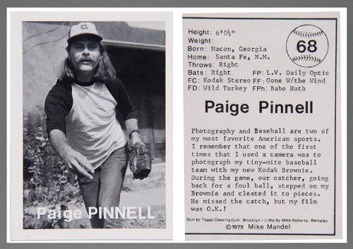Paige Pinnell, No 68 from “The Baseball-Photographer Trading Cards”