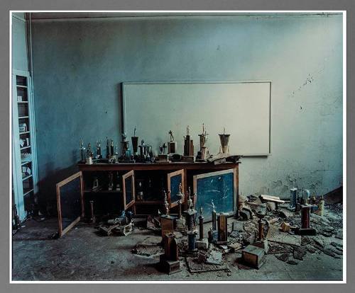 Trophies in an abandoned school in Bula, Texas, October 24, 2004