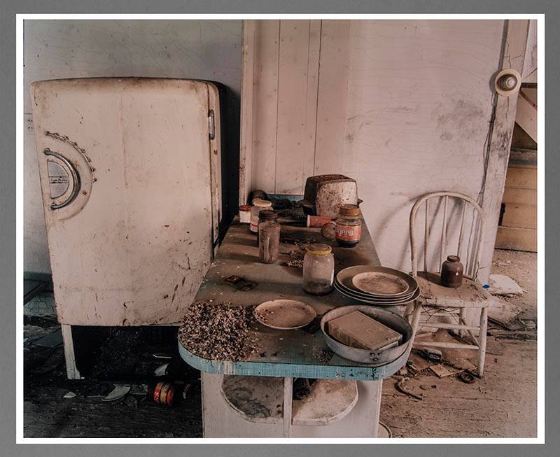 Kitchen in a house near Regent, western North Dakota, May 18, 2001