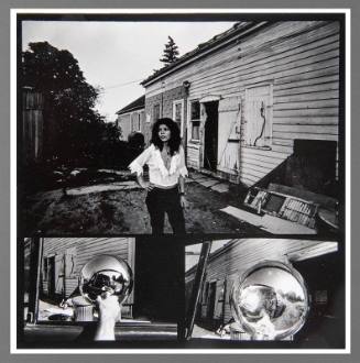Untitled (Wooden house, woman)