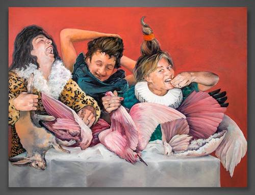 Iva Morris, Winged Victory, 1990, oil on canvas, 54 1/4 × 72 1/4 in. Collection of the New Mexi…