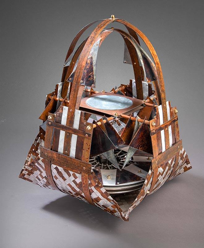 John Garrett, Midway/Wheel of Fortune, 1992, Aluminum, copper, steel circuit board materials, r…