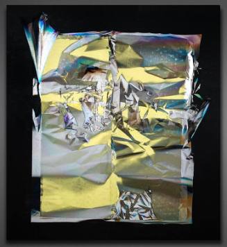 Larry Bell, Granny Smith, 1990, Inconel vaporized nickel chrome alloy on rag paper mounted on p…
