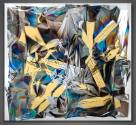 Larry Bell, Frog Pond (#33) Big Mirage Painting, 1990, laminated, coated film and mylar on dyed…
