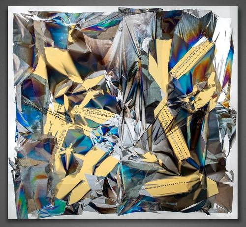 Larry Bell, Frog Pond (#33) Big Mirage Painting, 1990, laminated, coated film and mylar on dyed…