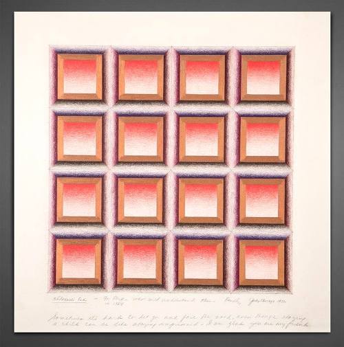 Judy Chicago, Childhood's End, 1972, Prismacolor, pastel, pencil on paper, 22 × 22 in. Collecti…