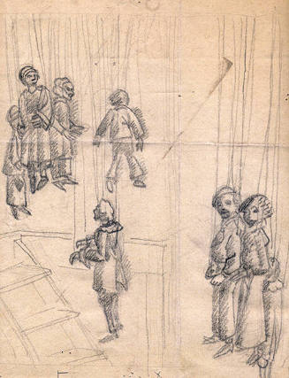 Marionettes Backstage (sketch)