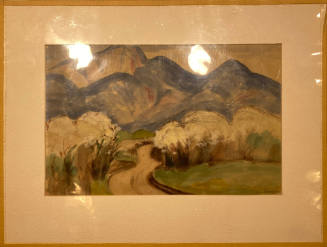Untitled (Landscape with Blue Mountains and White Trees)