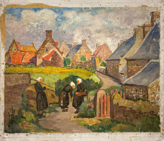 Untitled (Three Women near an Orange Gate)
