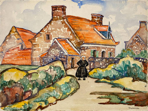Untitled (Peasant Standing in Front of a House)