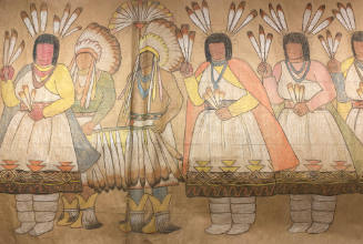 Plan for Unidentified Pueblo Relief (Dancers Holding Feathers)