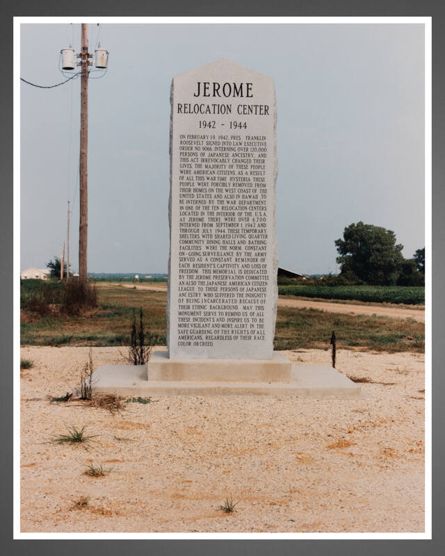 Jerome Marker, Japanese-American Concentration Camp, Arkansas, August 28, 1993 (from the series Japanese American Concentration Camps)