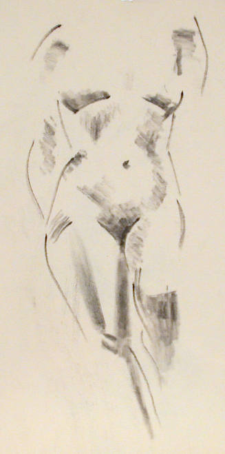 Untitled (Two drawings, standing nude on each side of paper)