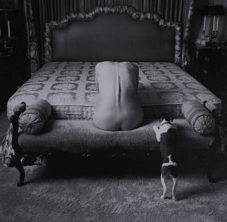 Woman With Dog and Bed