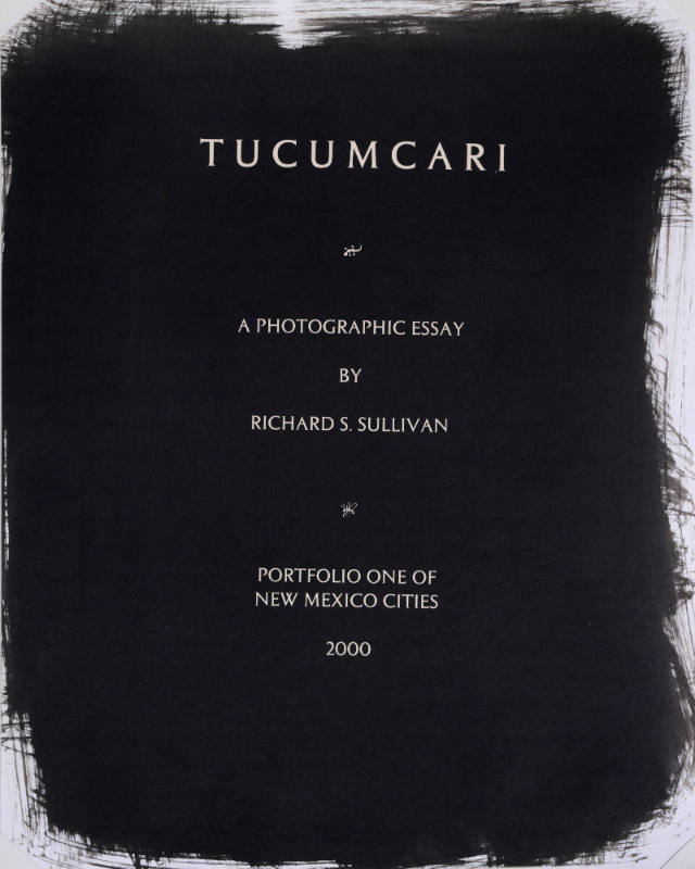 Title Page from the portfolio "Tucumcari"