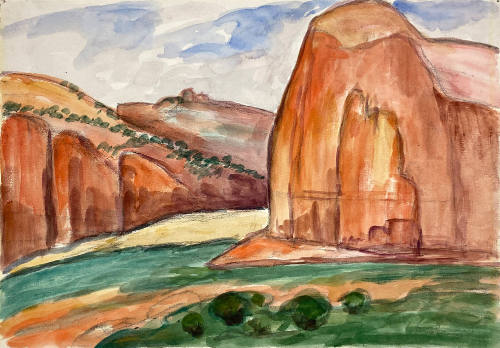 Untitled (Red Rock Formations and an Arroyo)