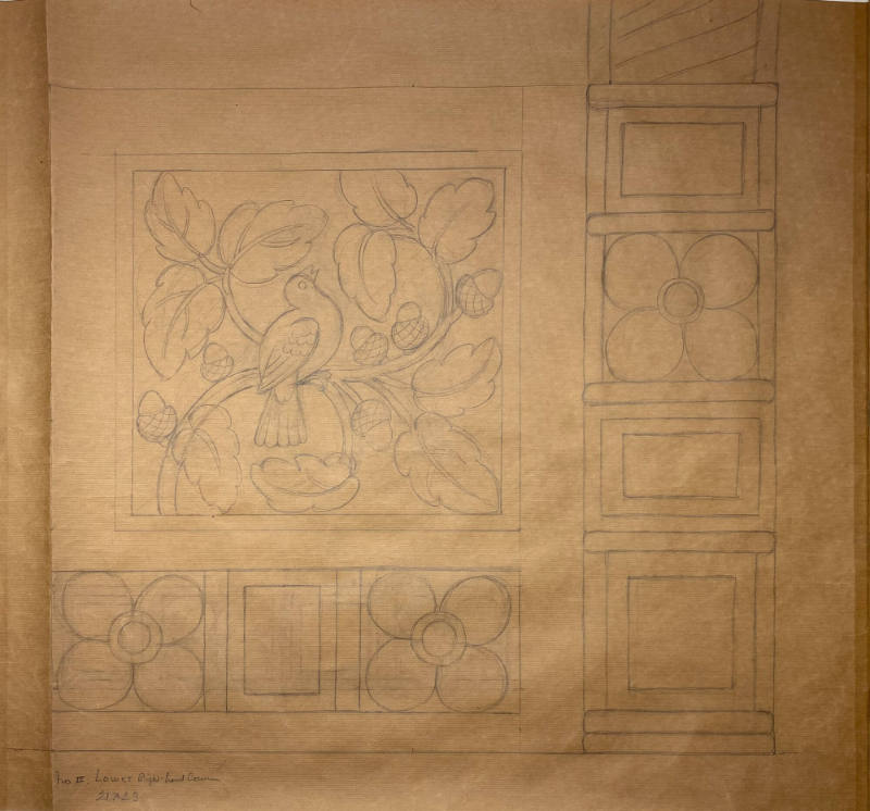 Plan for Detail of Penrose Reredos (No. 2. Lower Right-Hand Corner)