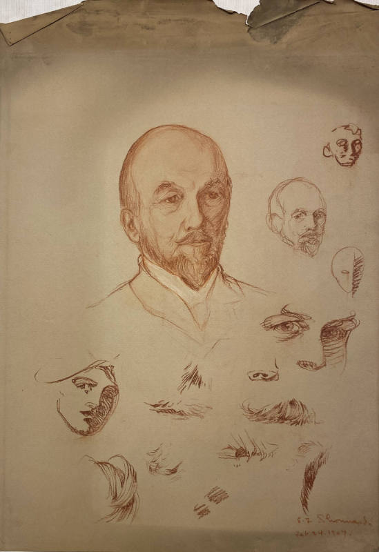 Untitled (Sketches for a portrait of a man)