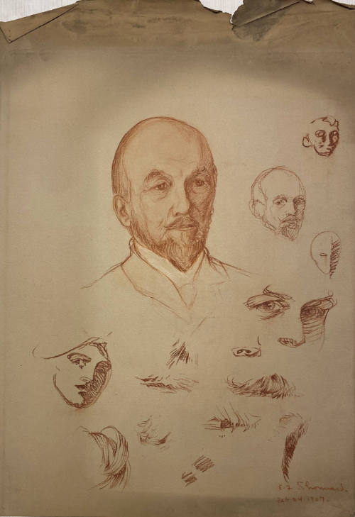 Untitled (Sketches for a portrait of a man)