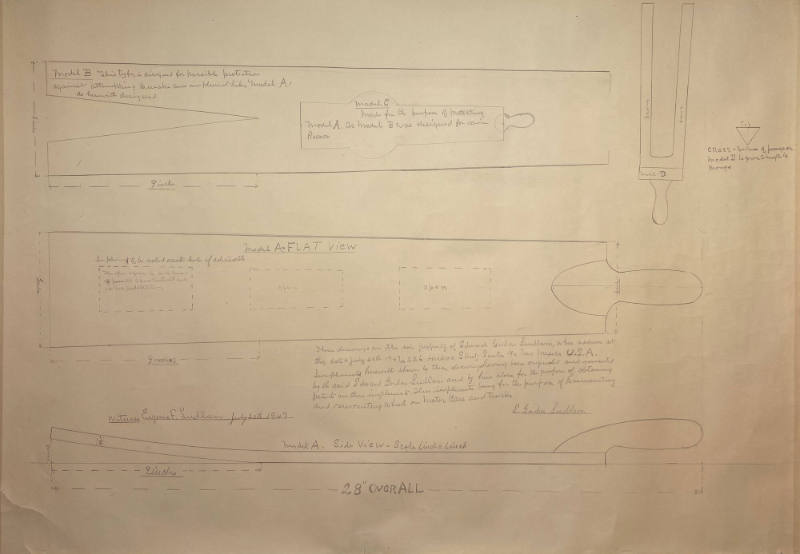 Untitled (Drawings to patent a paddle)