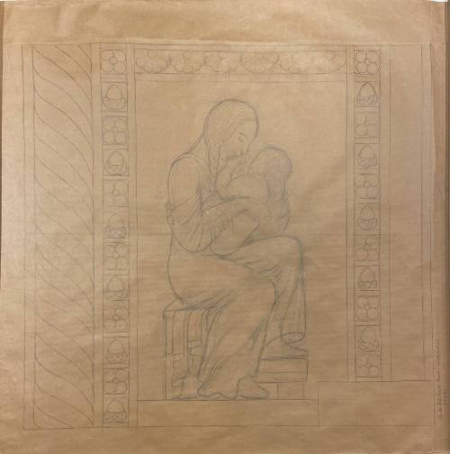 Plan for Detail of Penrose Reredos (Mother and Child)