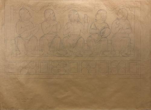 Plan for Detail of Penrose Reredos (Panel Below Center Figure)