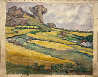 Untitled (Landscape with Gold, Green, and Purple Fields)