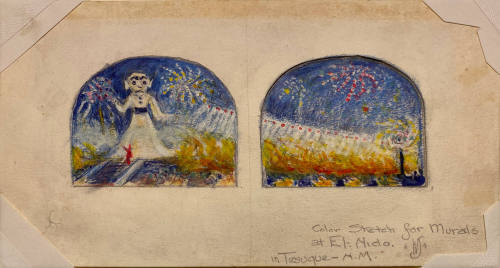 Color Sketch for Murals at El Nido in Tesuque, N.M.