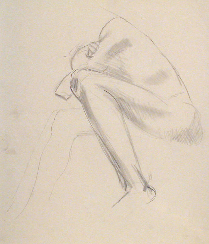 Untitled (seated nude profile)