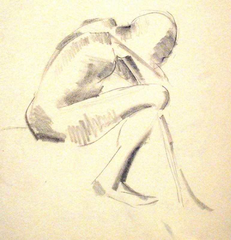 Untitled (seated nude male)
