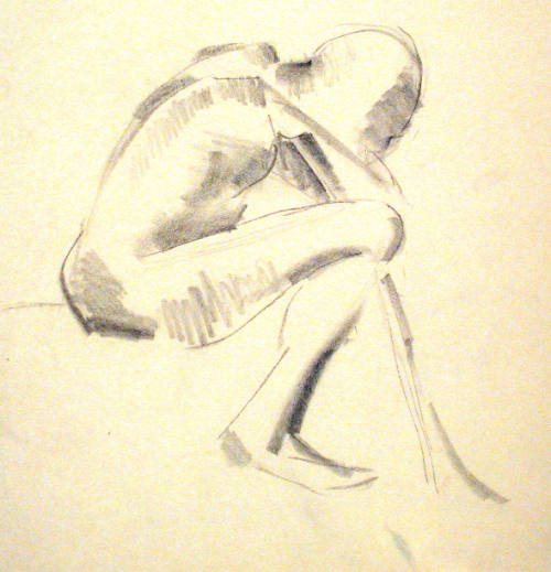 Untitled (seated nude male)