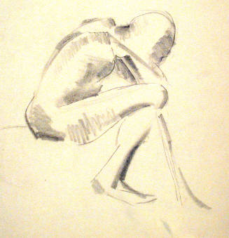 Untitled (seated nude male)