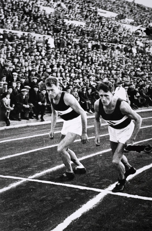 Znamenskis brother at Moscow stadium, Sep. 1936