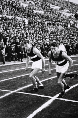 Znamenskis brother at Moscow stadium, Sep. 1936