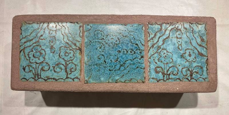 Untitled (Block with Three Turquoise Tiles)