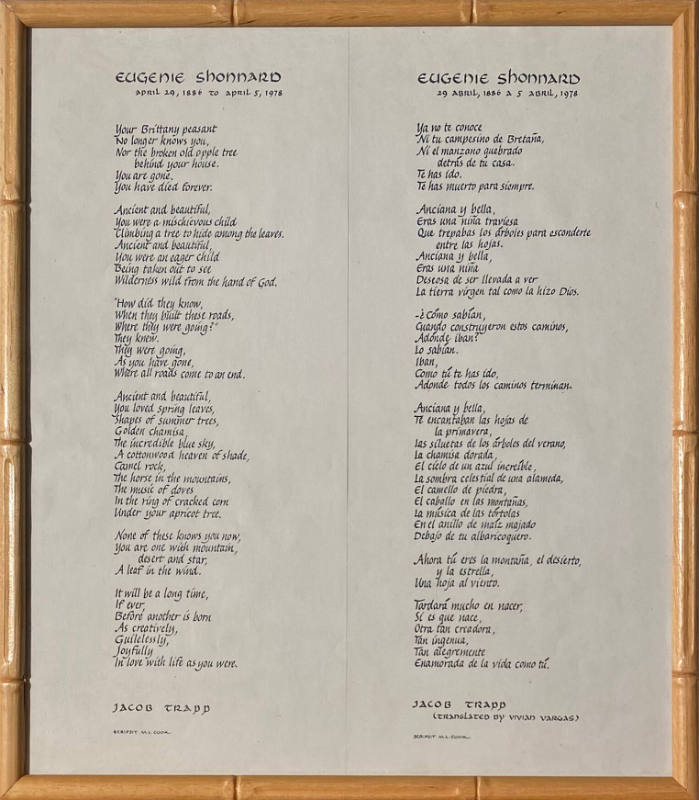 Eugenie Shonnard Eulogy (1886-1978)