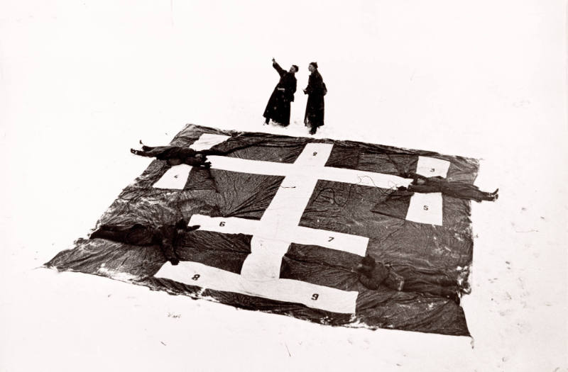 Untitled (target cloth in snow)