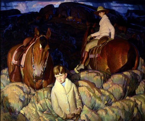 W. Herbert Dunton, My Children, circa 1922, oil on canvas, 50 × 60 in. Collection of the New Me…