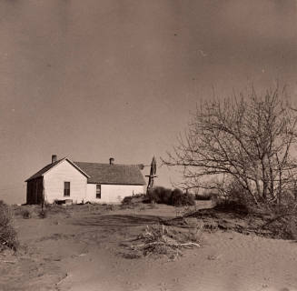 Shifting Drifts of Dust Will Soon Force this Farmer to Abandon His Home Near Liberal, Kansas