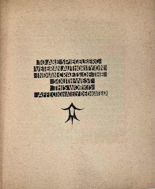 Dedication Page (Indian Pottery Old And New)