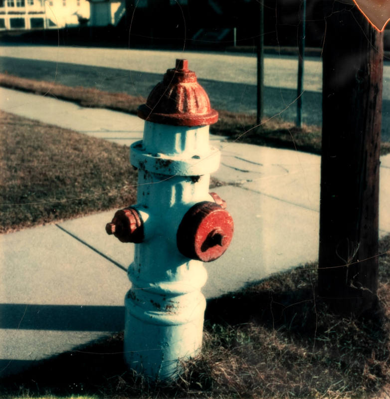 Untitled  (Fire hydrant, white and red)