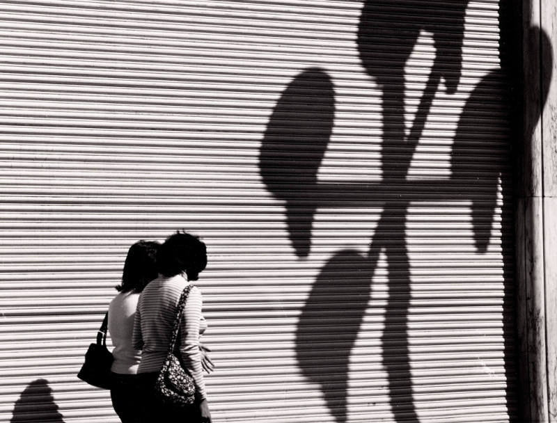 Dos Mujeres y la Gran Cortina con Sombras (Women, a Large …