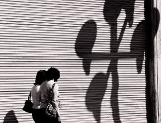 Dos Mujeres y la Gran Cortina con Sombras (Women, a Large …