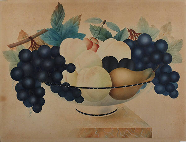 Artist unknown, New England Still Life, undated (early American), watercolor on paper, 9 x 11 i…