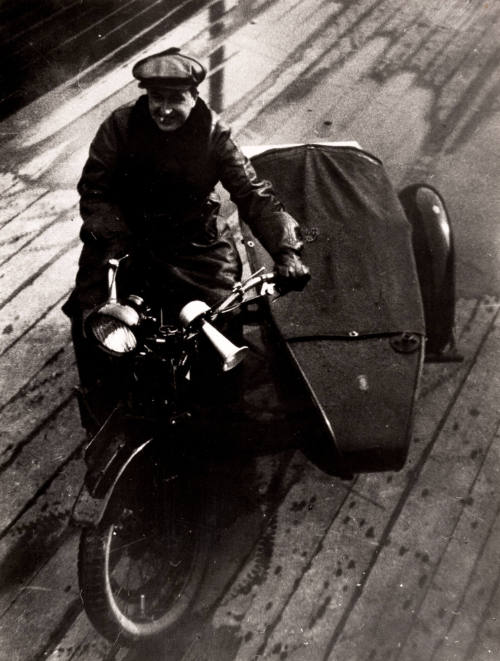 Filmmaker Lev Kuleshov on Motorbike