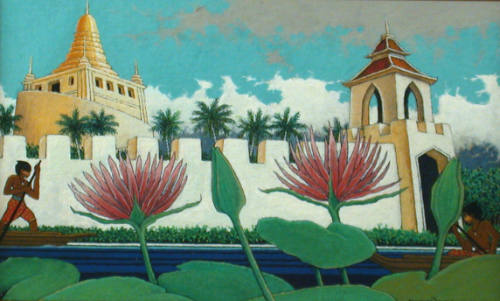 Temple Moat, Water Lilies, Siam