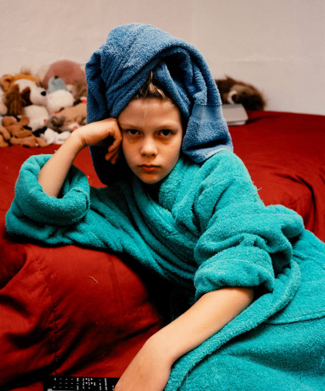 Blue Towel and Remote