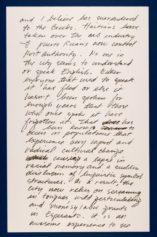 Letter from the Hotel Chelsea Back of Page 1