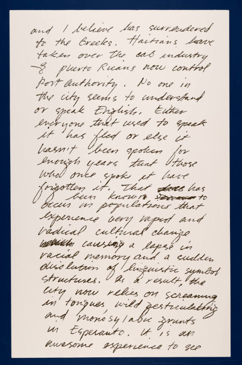 Letter from the Hotel Chelsea Back of Page 1